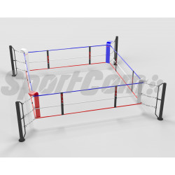 Ground-anchored boxing ring...