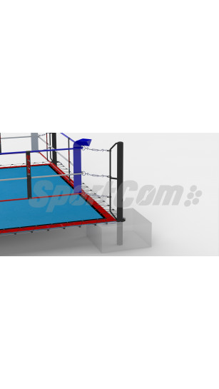 Ring De Boxe Sportcom Ecofixe Au Sol Avec Fourreaux Pourtour Cable