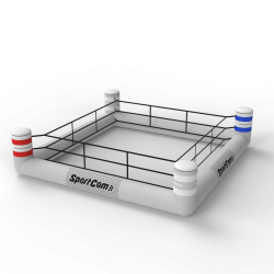 Ring De Boxe Sportcom Ecofixe Au Sol Avec Fourreaux Pourtour Cable